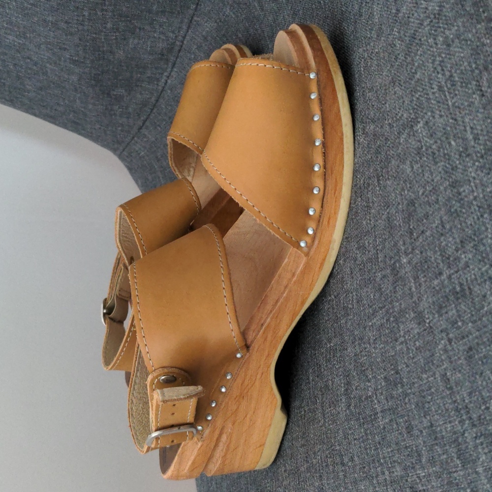 Troentorp Ingrid Tan Leather Clog Sandal 36 - Picture 2 of 8